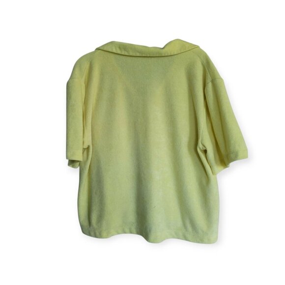 Zara French Terry Oversized Yellow Shirt Size M - Picture 4 of 8